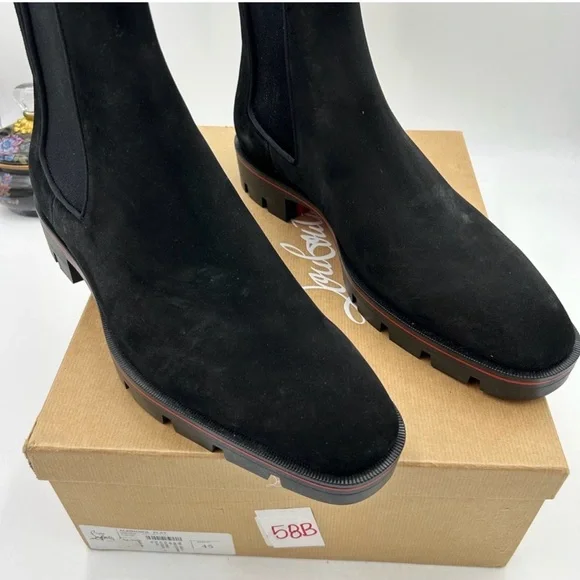 Men’s Christian Louboutin alpinosol Suede Chelsea Boots size 45 made in Italy - Picture 3 of 11